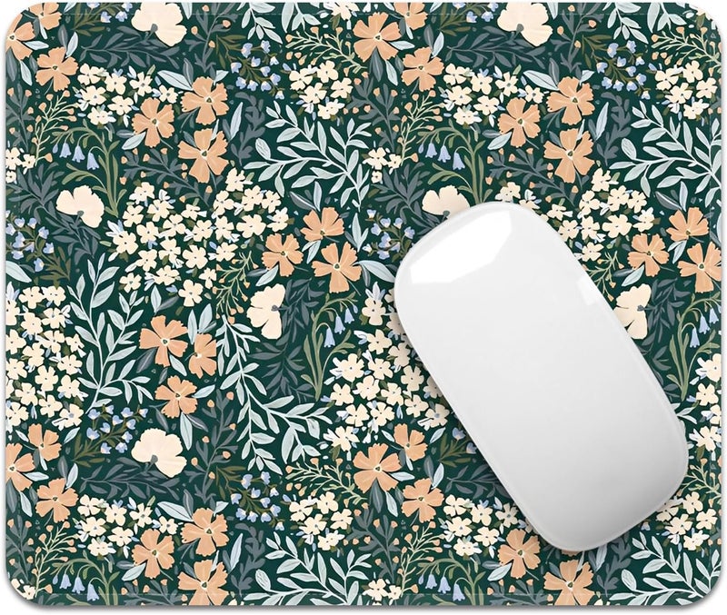 FROGIGO Square Mouse Pad with Stitched Edge, Premium Mousepad Washable Cloth. Computer Mouse Pad with Non-Slip Rubber Base, Mouse Pads for Computers Laptop Mouse 9.25x7.75x0.12 inch-Flower I - Image 1